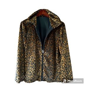 VTG Marvin Richards Women’s Jacket Sz S Faux Fur Cheetah Print Reversible GUC